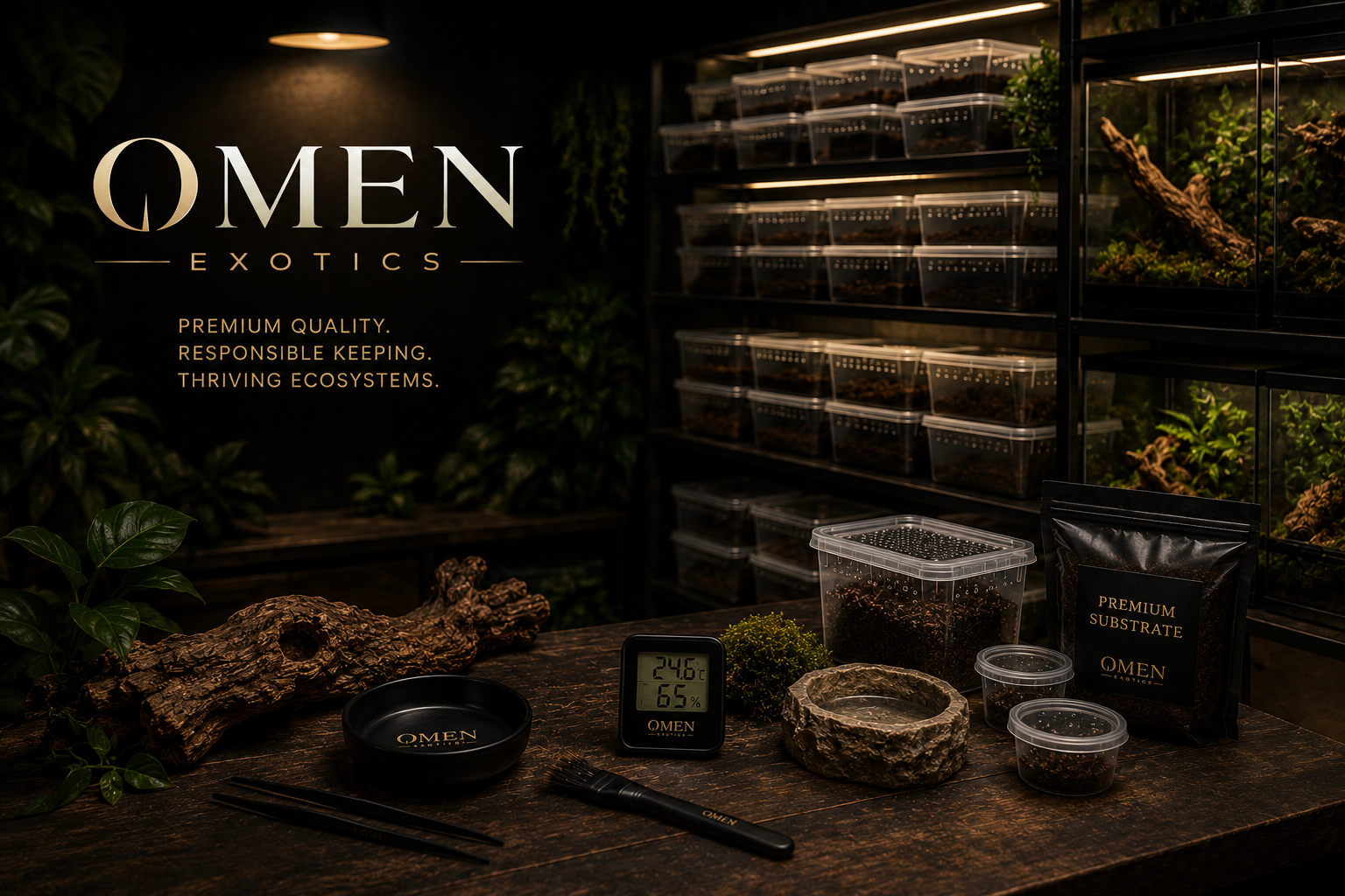 Omen Exotics feeder and bioactive supply setup
