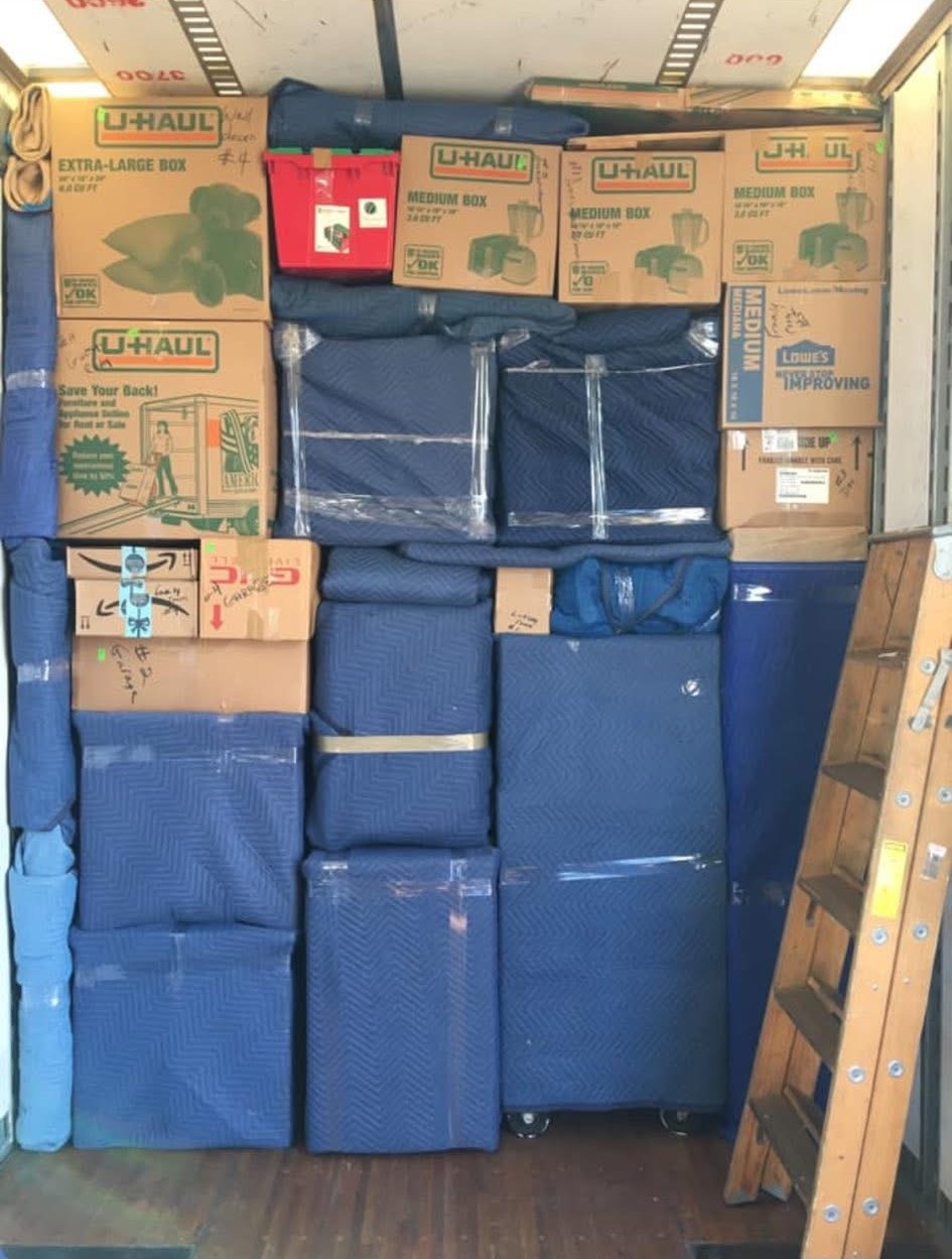 Professionally packed moving truck by A1 Moving crew